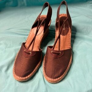 Liz Claiborne Brown Espadrille Flats with Ankle Strap